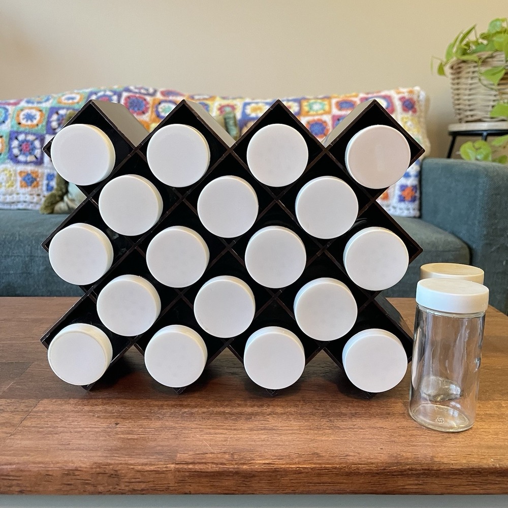 Vtg COPCO Honeycomb‎ Brown Danish Retro Wall Spice Rack MCM Decor 18